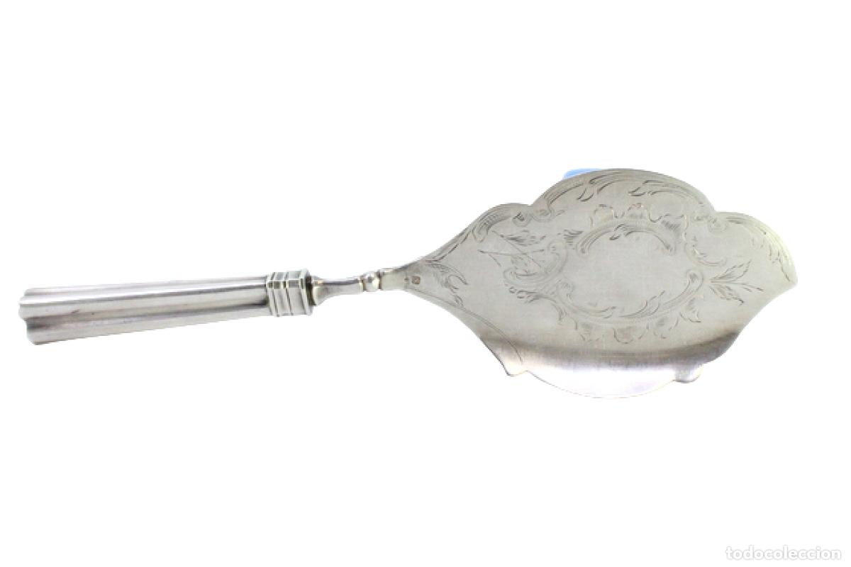 Antig&uuml;edades: esp&aacute;tula de plata para helado - Foto 1