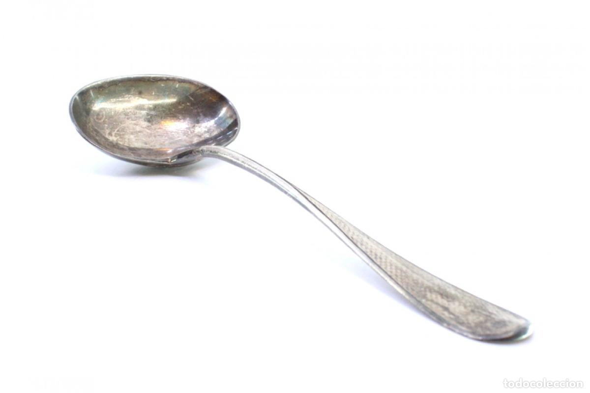 Antig&uuml;edades: cuchara de salsa de plata - Foto 3