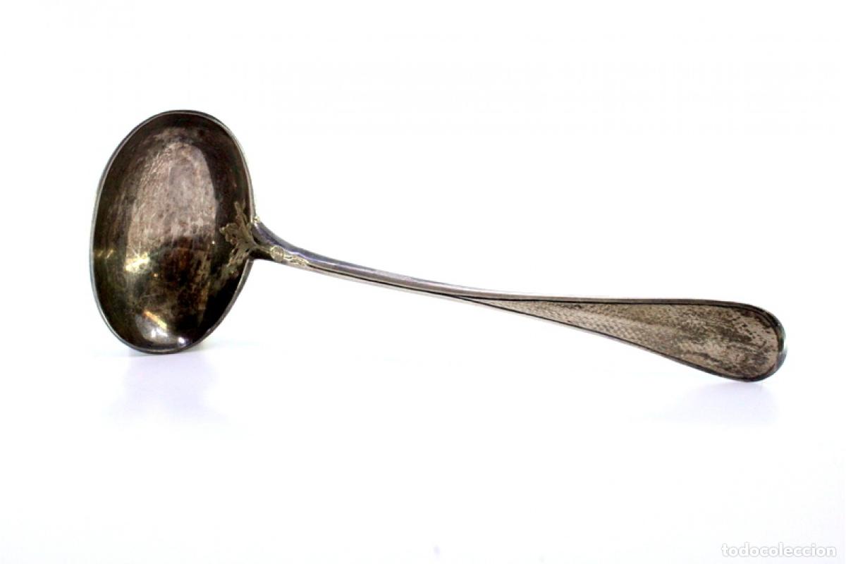 Antig&uuml;edades: cuchara de salsa de plata - Foto 7