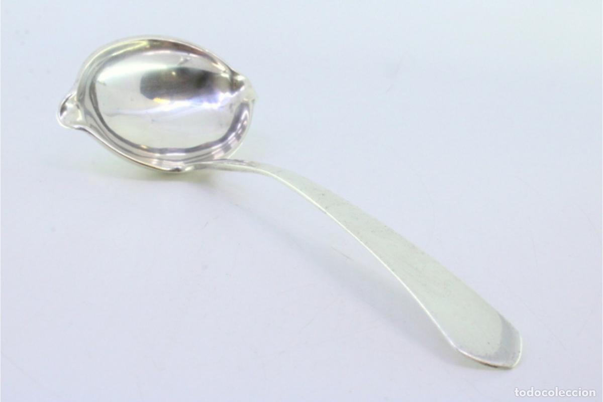Antig&uuml;edades: cuchara de salsa de plata - Foto 3