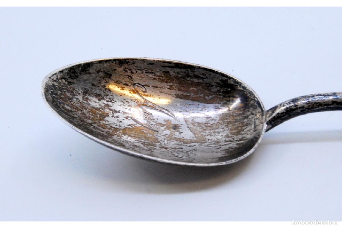 Antig&uuml;edades: Cuchara de plata - Tr&eacute;boles - Foto 5