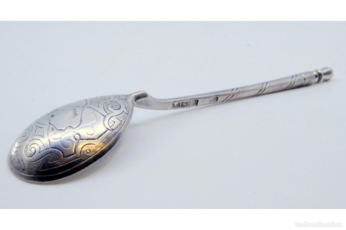 Antig&uuml;edades: cuchara de postre de plata - Foto 5