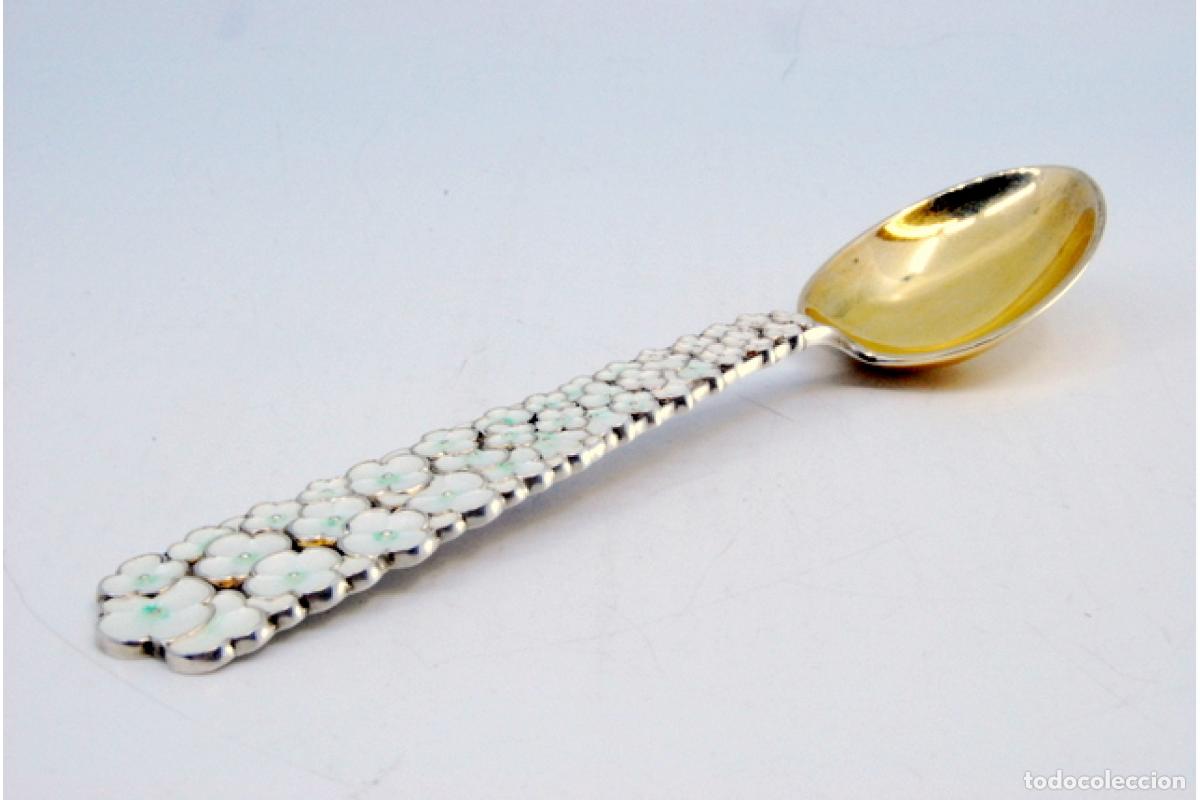 Antig&uuml;edades: cuchara de postre de plata - Foto 7