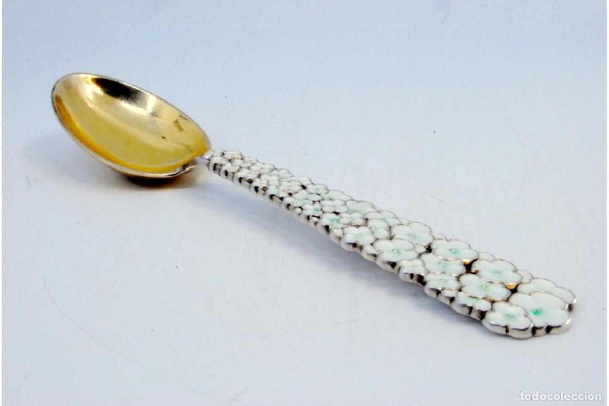 Antig&uuml;edades: cuchara de postre de plata - Foto 8
