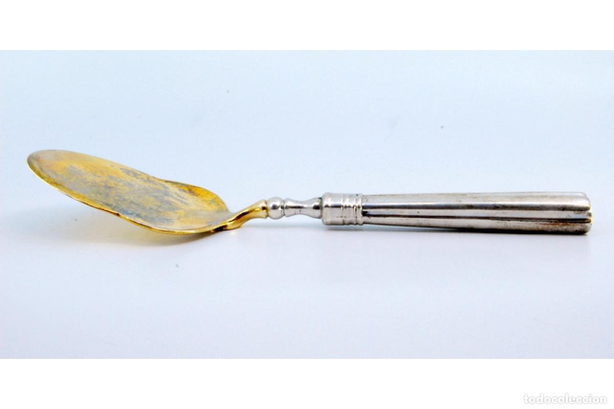 Antig&uuml;edades: esp&aacute;tula para servir pastel de plata - Foto 2