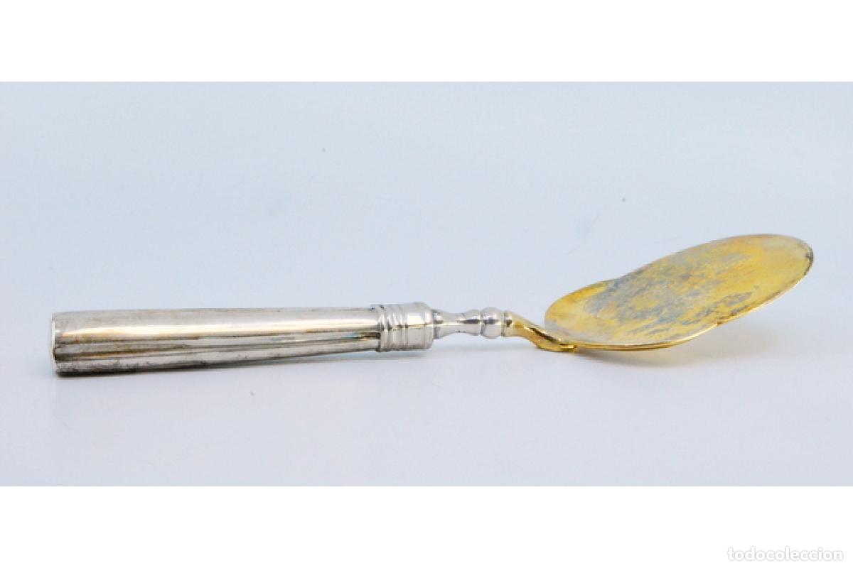 Antig&uuml;edades: esp&aacute;tula para servir pastel de plata - Foto 3