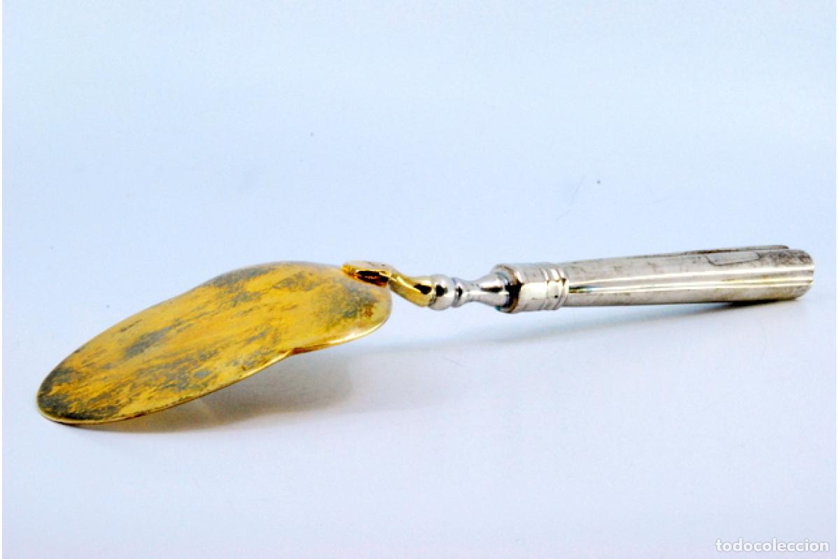 Antig&uuml;edades: esp&aacute;tula para servir pastel de plata - Foto 4