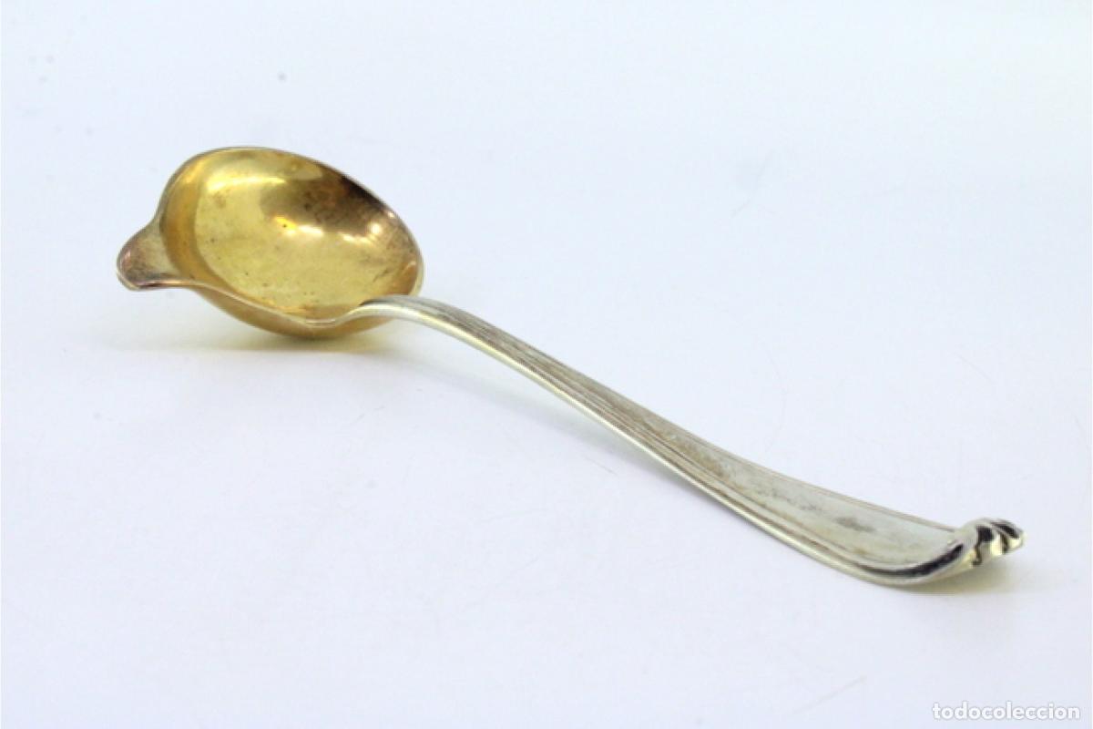 Antig&uuml;edades: cuchara de salsa de plata - Foto 4