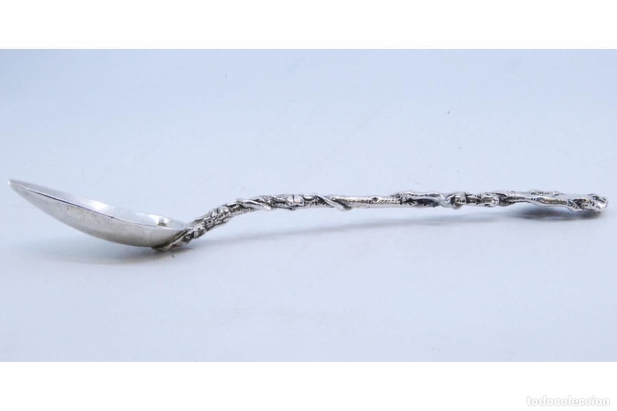 Antig&uuml;edades: Cuchara de az&uacute;car de plata - Ramas de &aacute;rbol - Foto 4