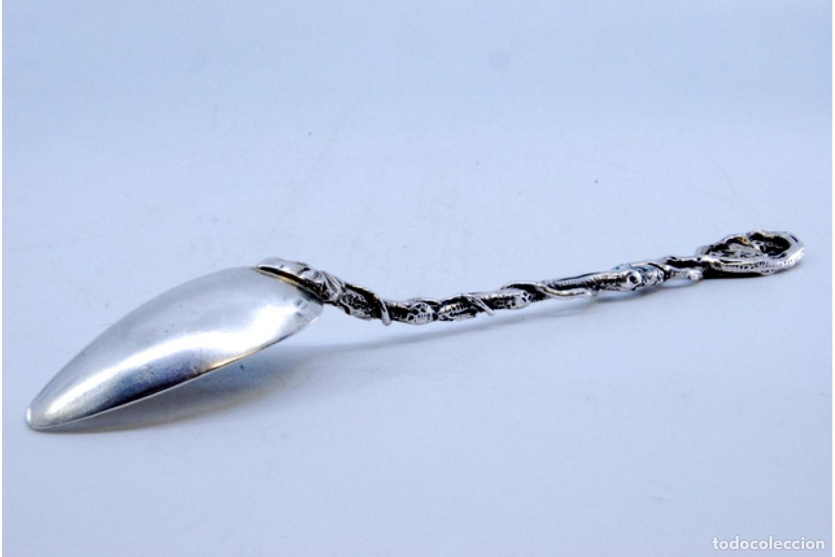 Antig&uuml;edades: Cuchara de az&uacute;car de plata - Ramas de &aacute;rbol - Foto 7