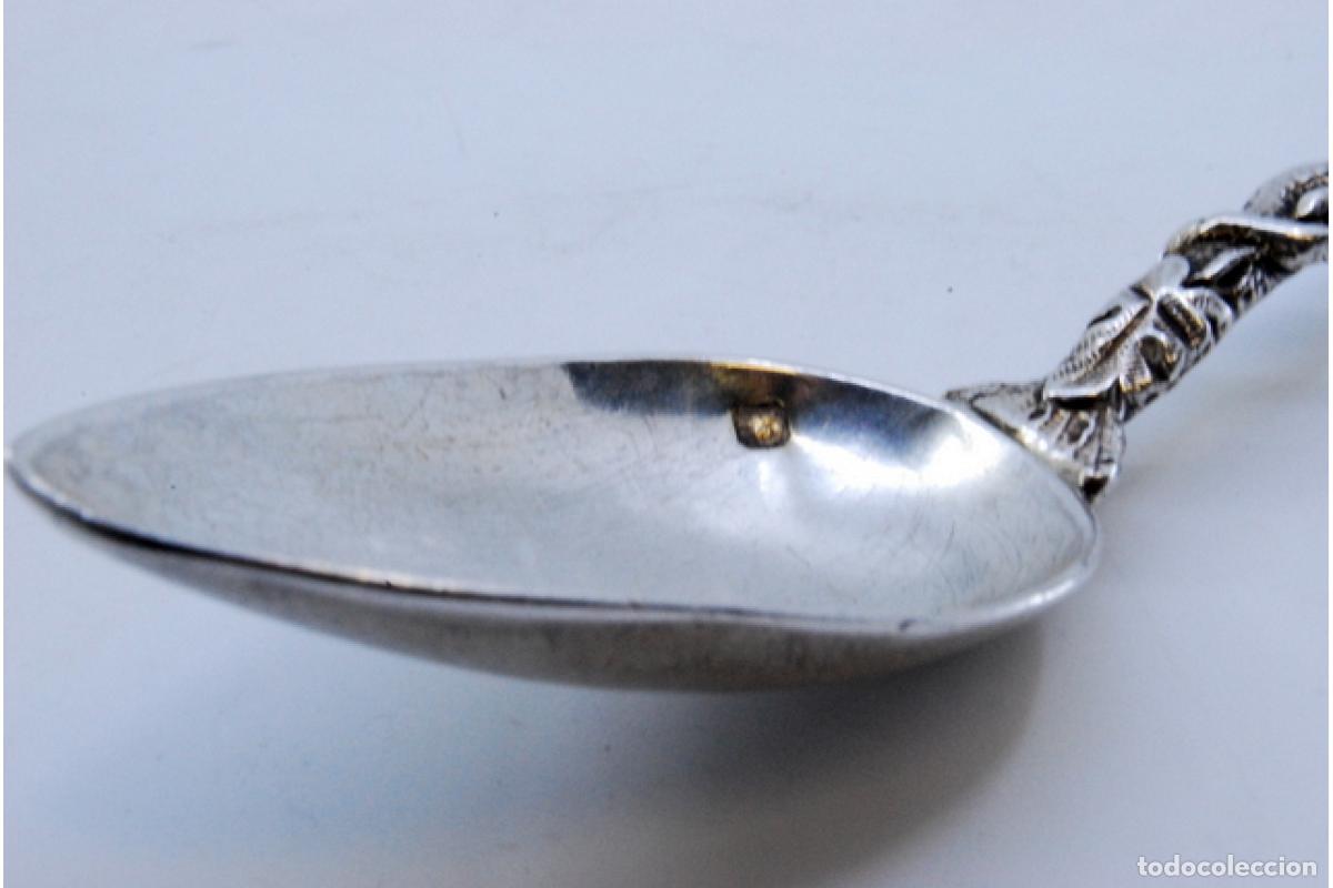 Antig&uuml;edades: Cuchara de az&uacute;car de plata - Ramas de &aacute;rbol - Foto 8