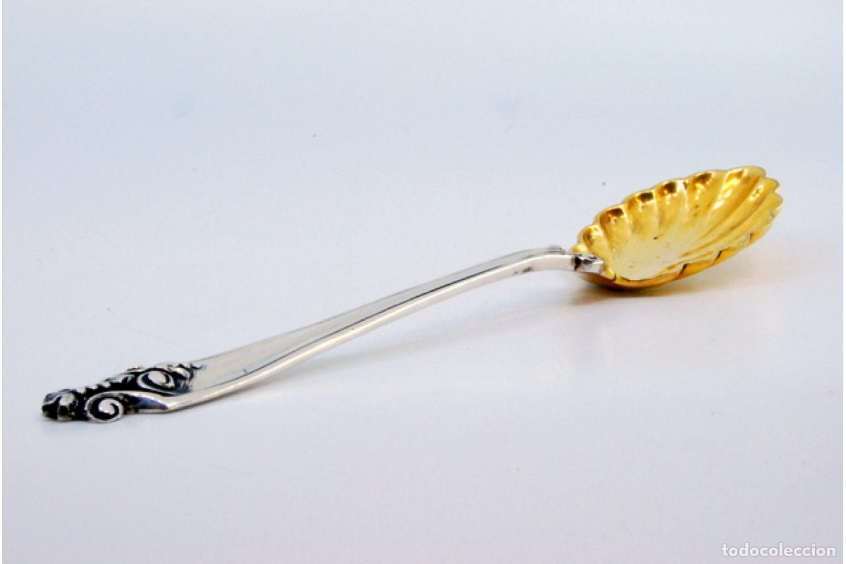 Antig&uuml;edades: cuchara de fruta de plata - Foto 6