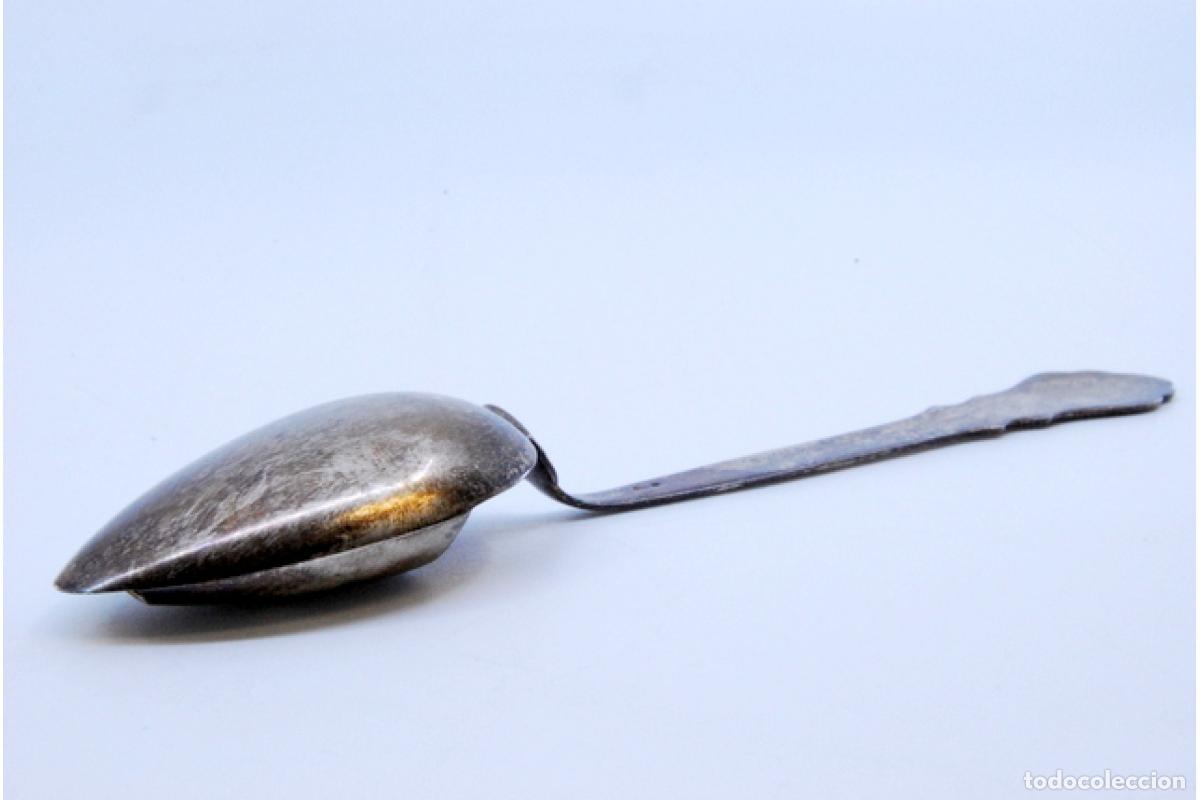 Antig&uuml;edades: Cuchara de beb&eacute; de plata ba&ntilde;ada en oro - Foto 4