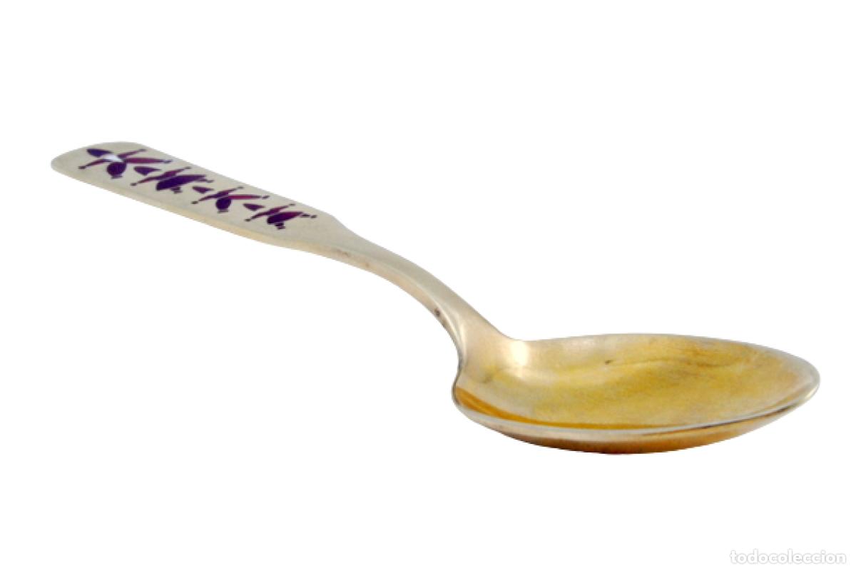 Antiquit&auml;ten: Cuchara de postre de plata ba&ntilde;ada en oro - Para ni&ntilde;os
