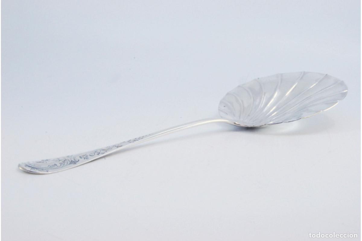 Antig&uuml;edades: cuchara de postre de plata - Foto 7