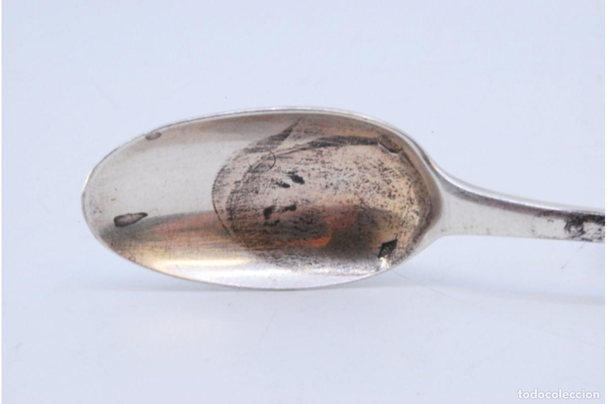 Antig&uuml;edades: cuchara de postre de plata - Foto 6