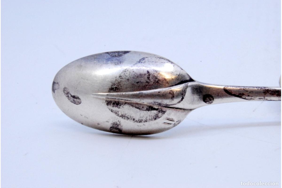 Antig&uuml;edades: cuchara de postre de plata - Foto 7
