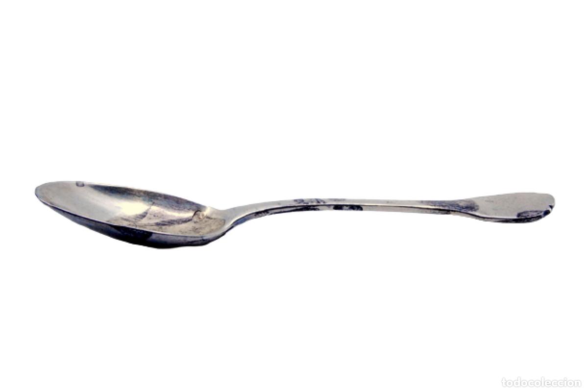 Antig&uuml;edades: cuchara de postre de plata - Foto 1