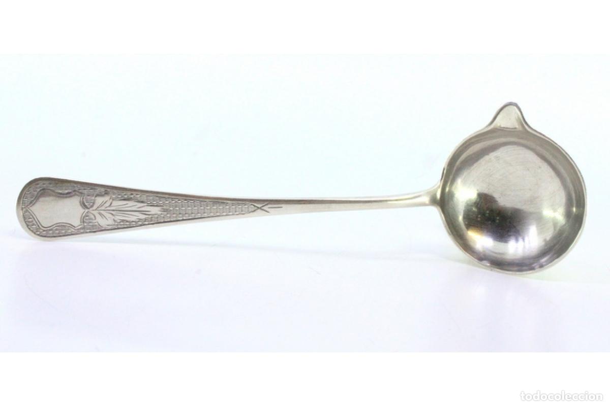 Antig&uuml;edades: cuchara de salsa de plata - Foto 2