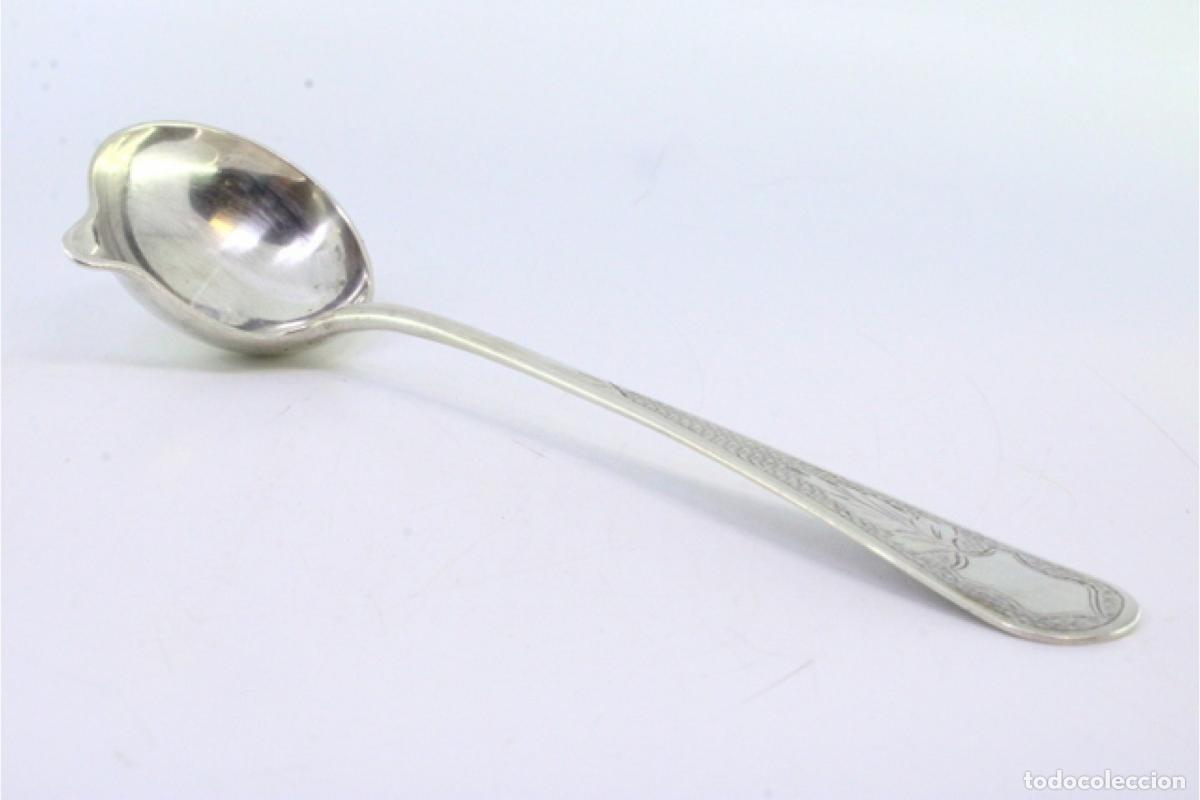 Antig&uuml;edades: cuchara de salsa de plata - Foto 6