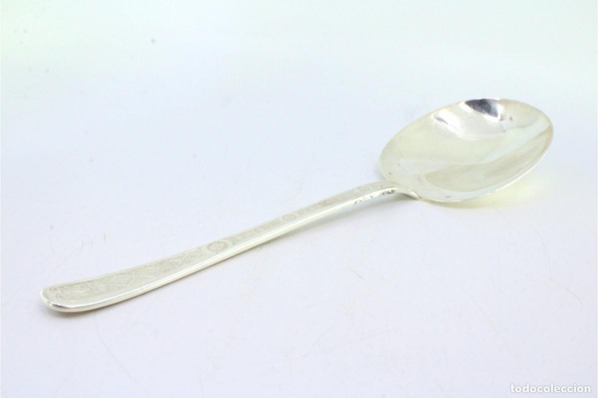 Antig&uuml;edades: cuchara de fruta de plata - Foto 3