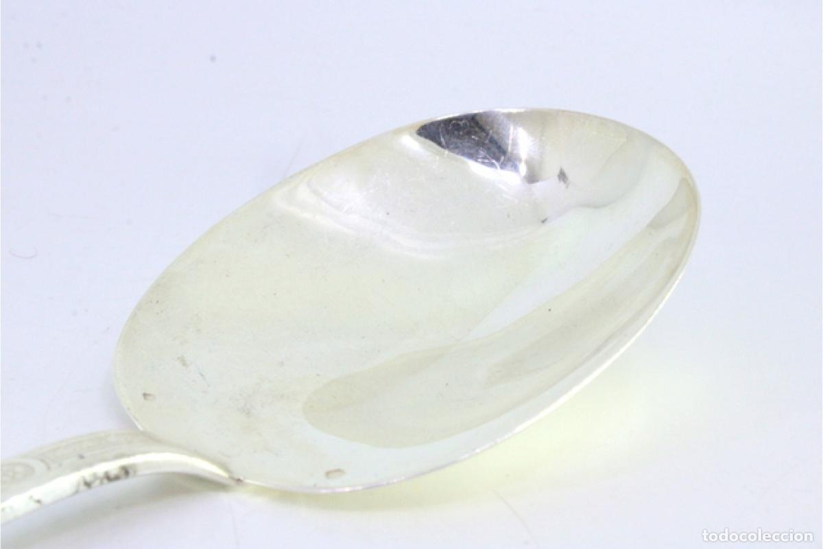 Antig&uuml;edades: cuchara de fruta de plata - Foto 6