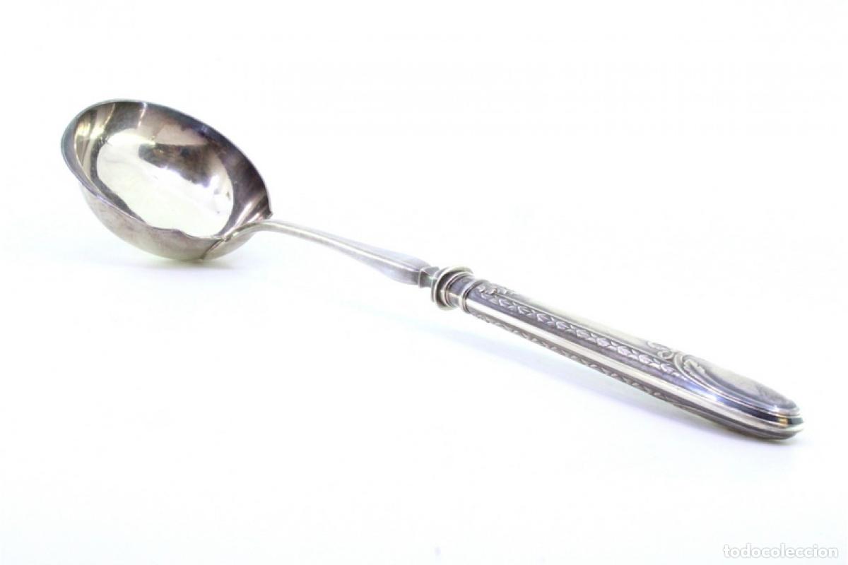 Antig&uuml;edades: cuchara de salsa de plata - Foto 3