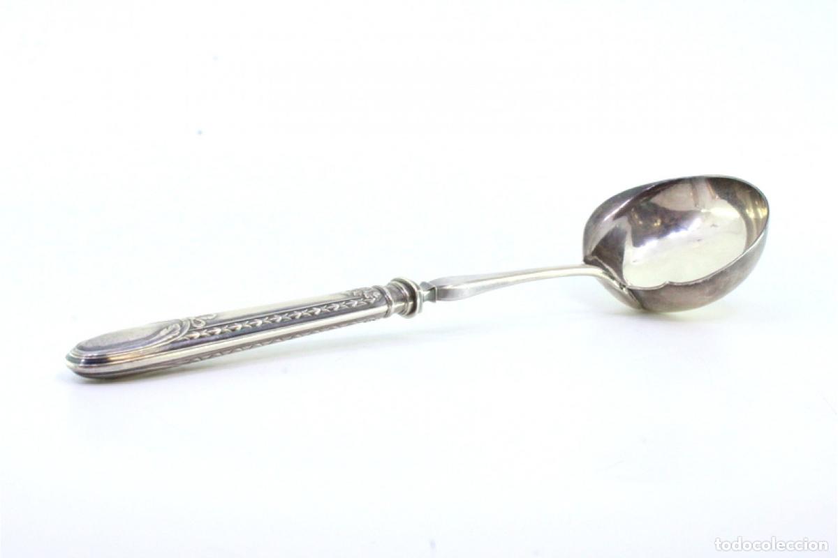Antig&uuml;edades: cuchara de salsa de plata - Foto 4