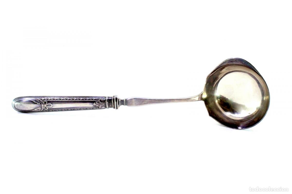 Antig&uuml;edades: cuchara de salsa de plata - Foto 5