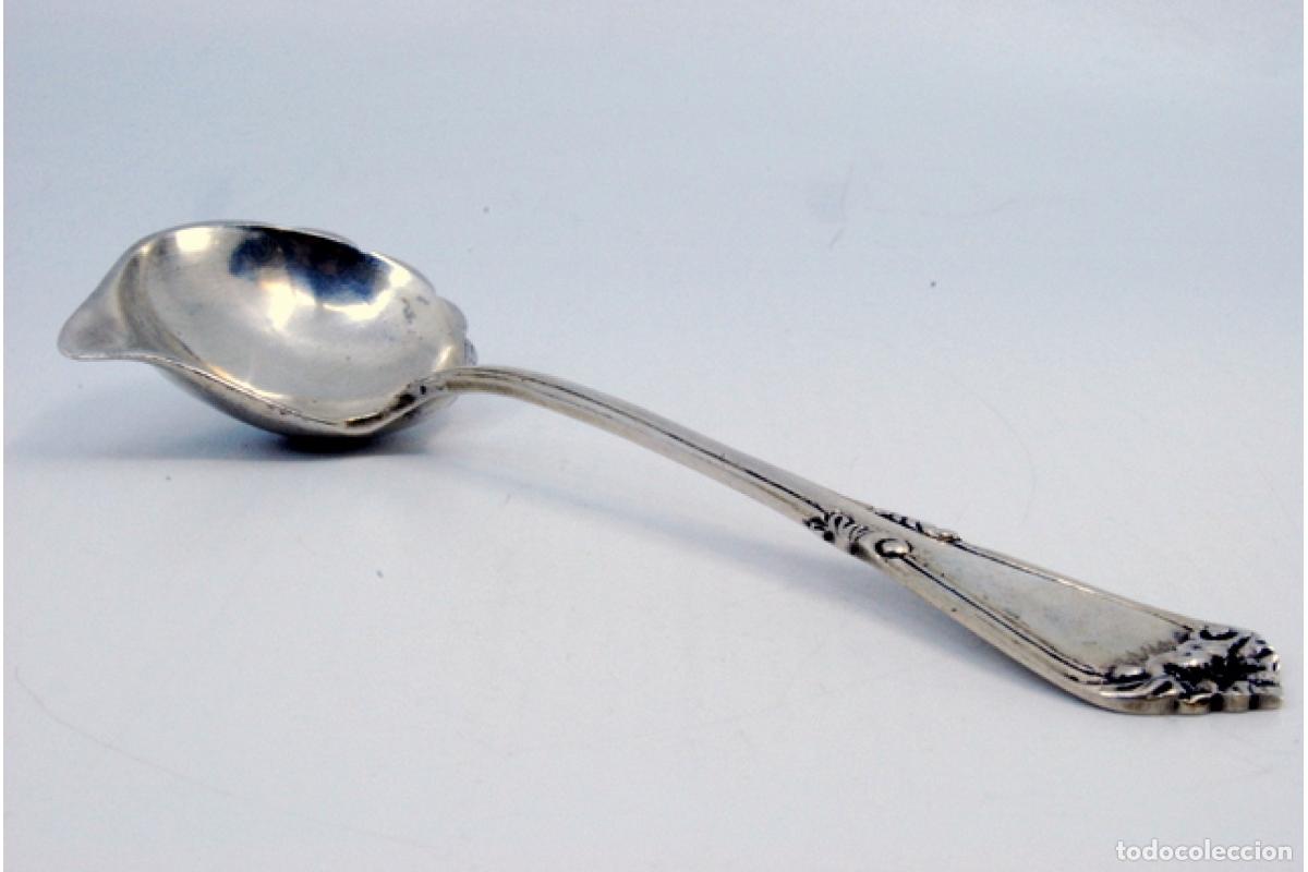 Antig&uuml;edades: cuchara de salsa de plata - Foto 6