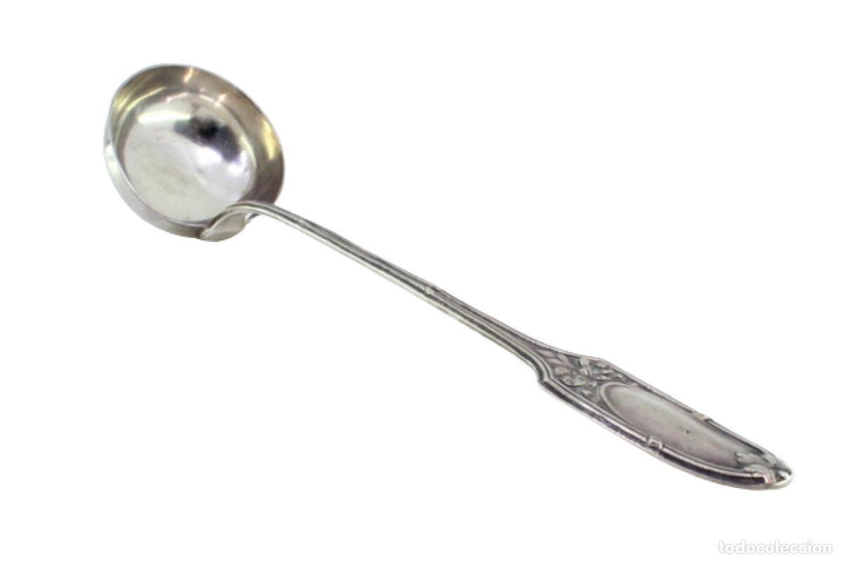Antiques: Cuchar&oacute;n de sopa de plata