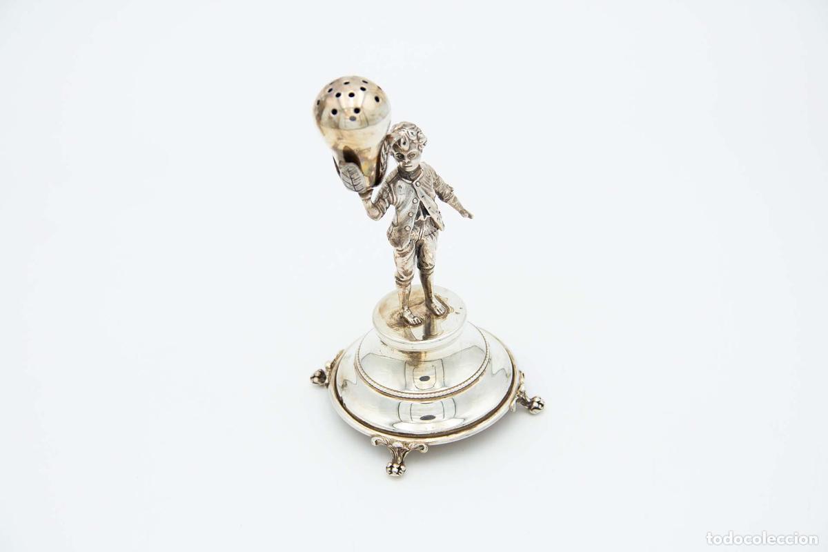 Antiques: Soporte para palillos de dientes de plata - Figura masculina