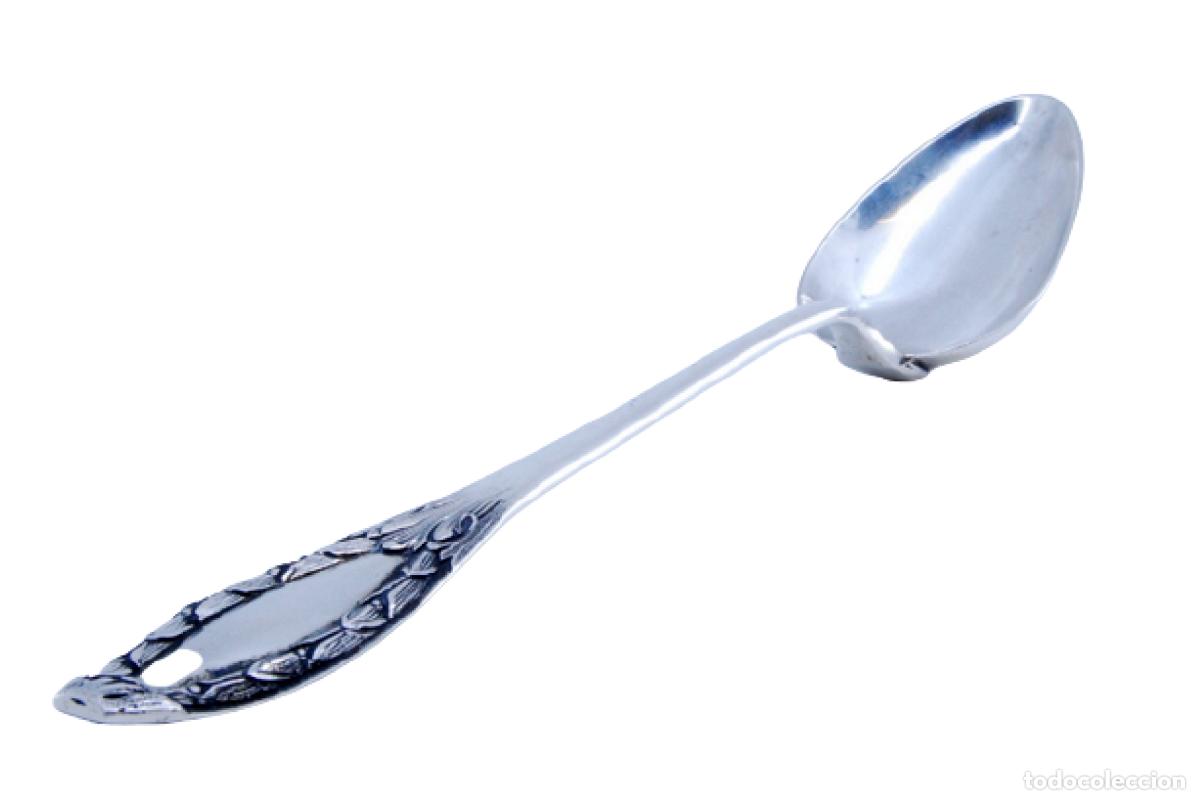 Antiques: Cuchara de plata para servir arroz