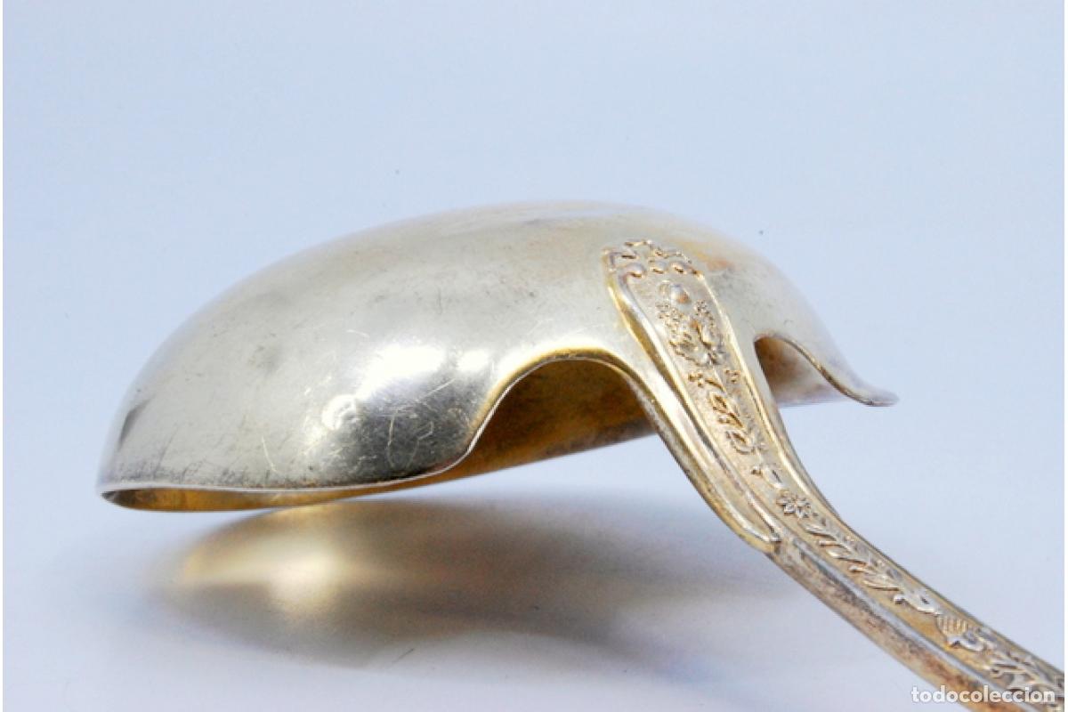Antig&uuml;edades: Cuchara para salsa de plata ba&ntilde;ada en oro - Foto 5