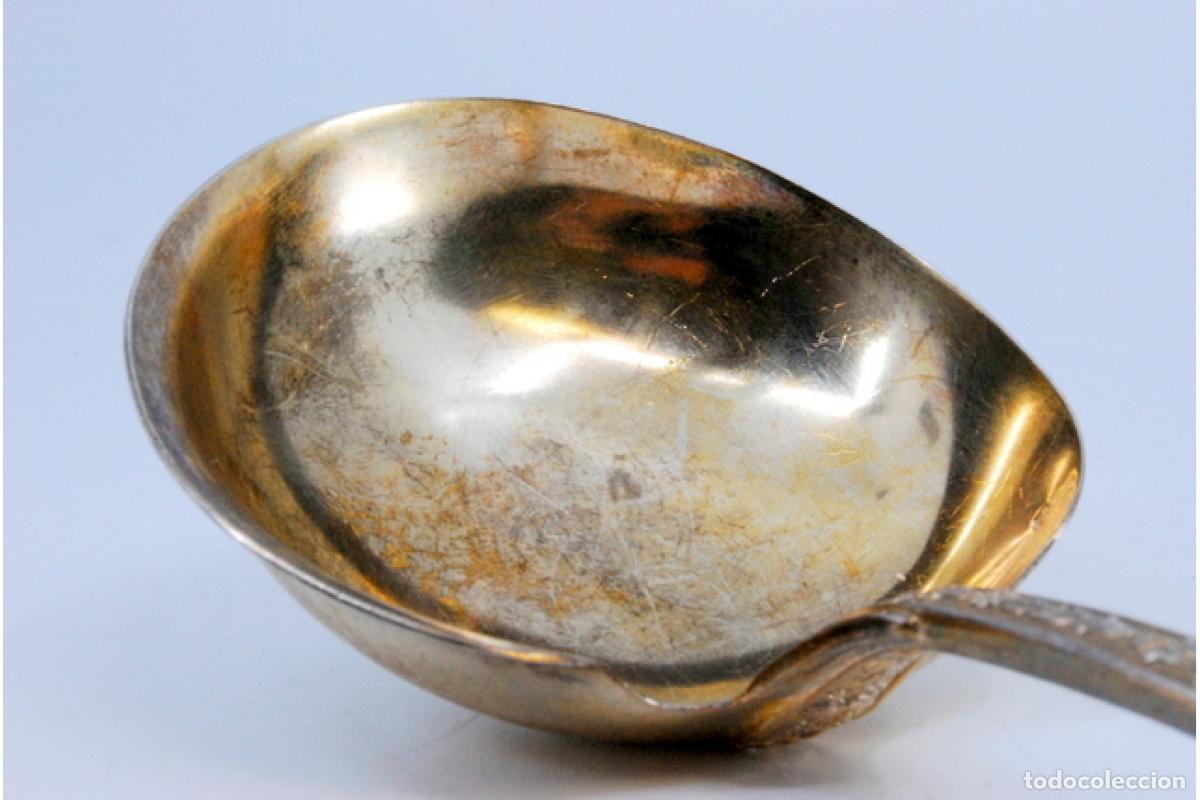 Antig&uuml;edades: Cuchara para salsa de plata ba&ntilde;ada en oro - Foto 6