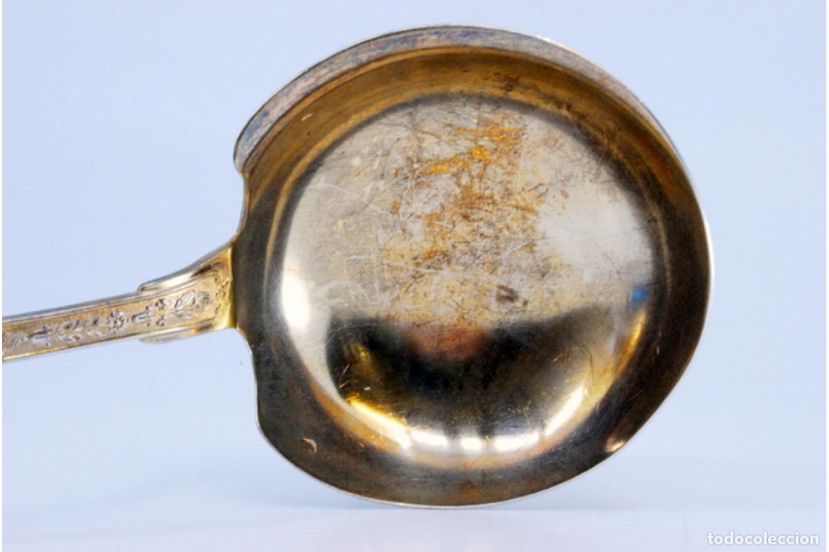 Antig&uuml;edades: Cuchara para salsa de plata ba&ntilde;ada en oro - Foto 8