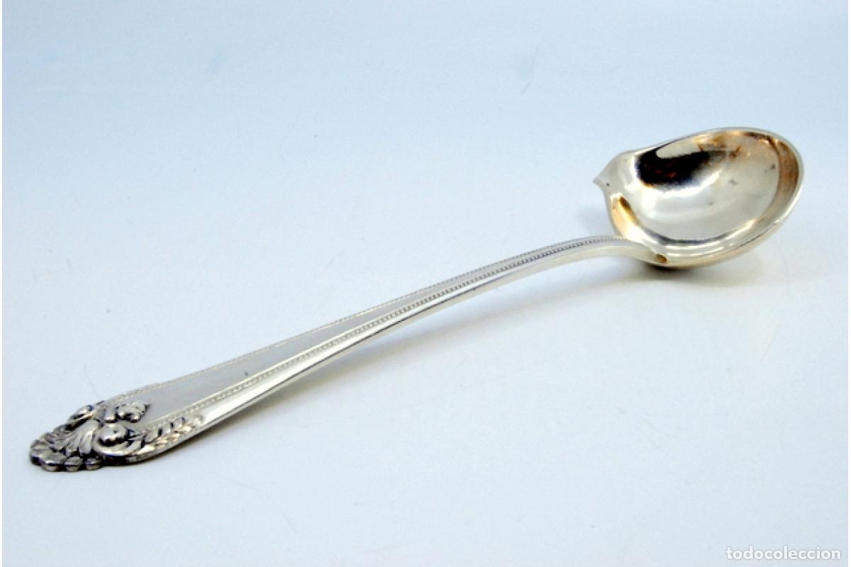 Antig&uuml;edades: cuchara de salsa de plata - Foto 2