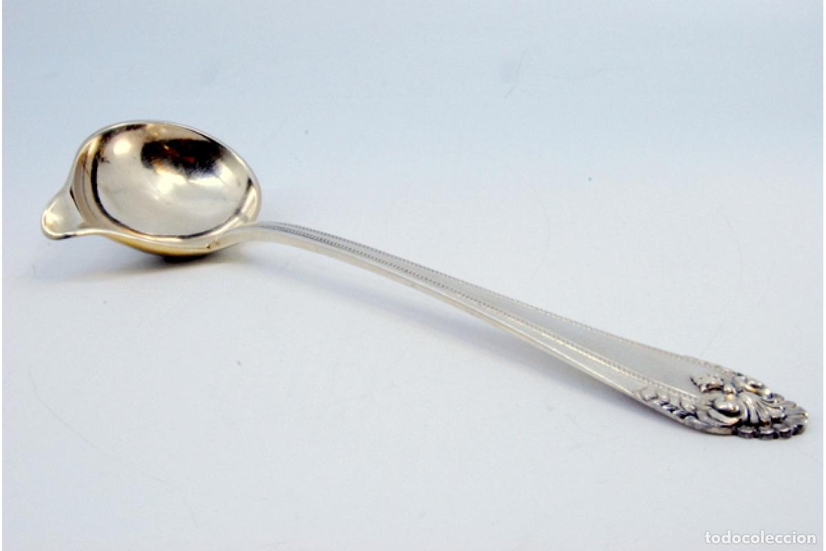 Antig&uuml;edades: cuchara de salsa de plata - Foto 4