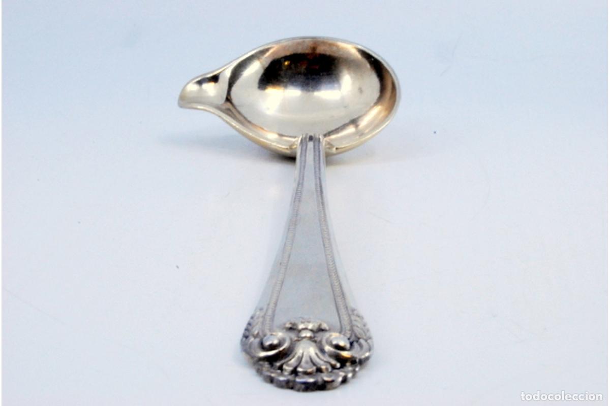 Antig&uuml;edades: cuchara de salsa de plata - Foto 9