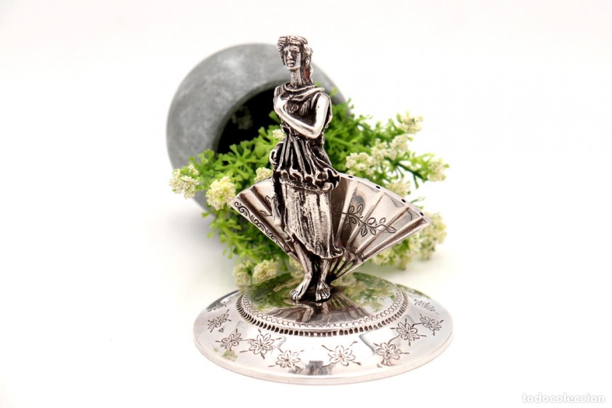 Antig&uuml;edades: Palillero de plata - Dama con abanico - Foto 3