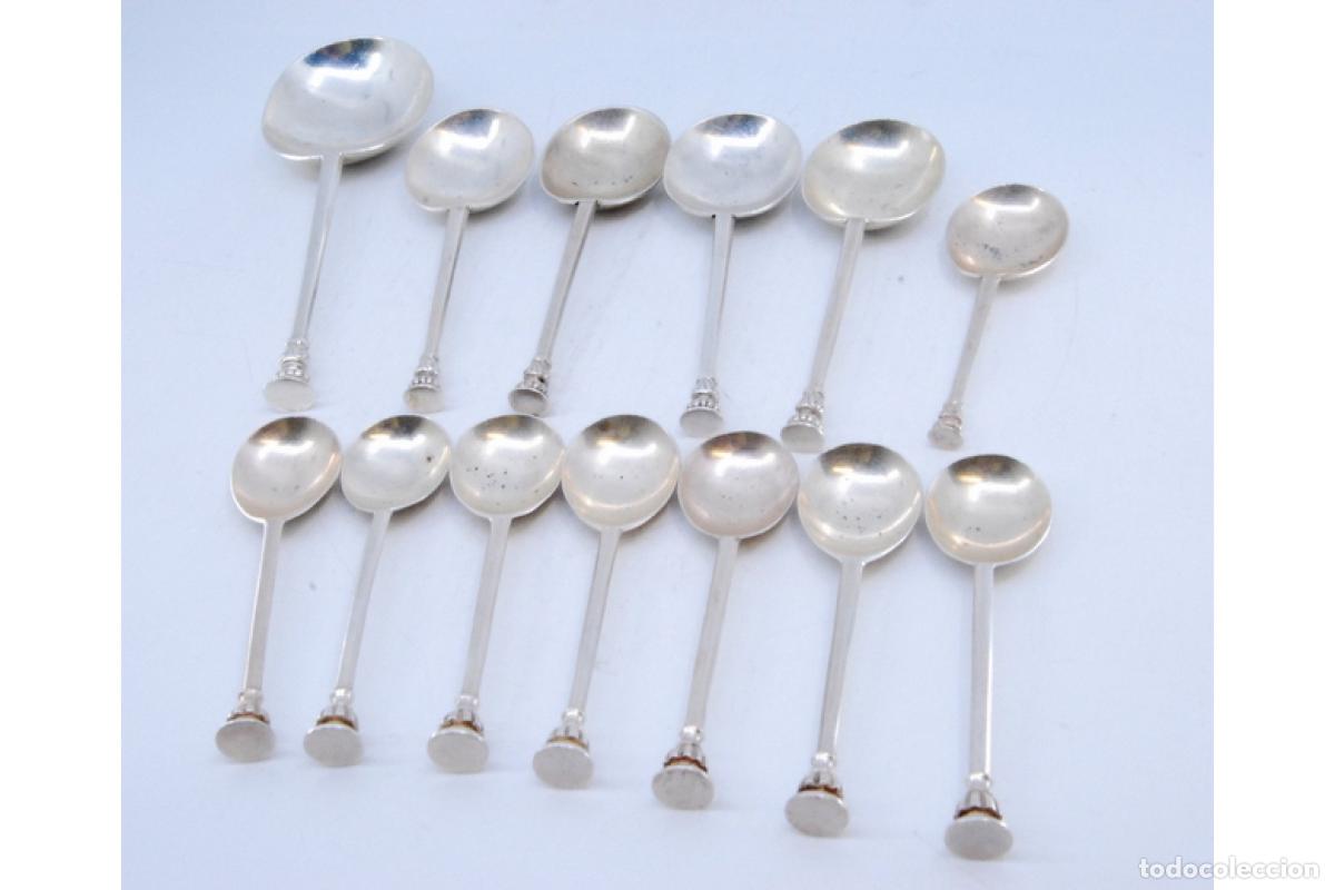 Antig&uuml;edades: Juego de 13 cucharas - Foto 6