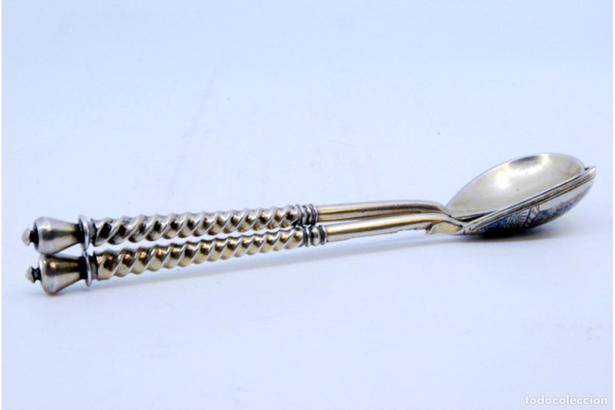 Antig&uuml;edades: 2 cucharas de postre de plata - Foto 5