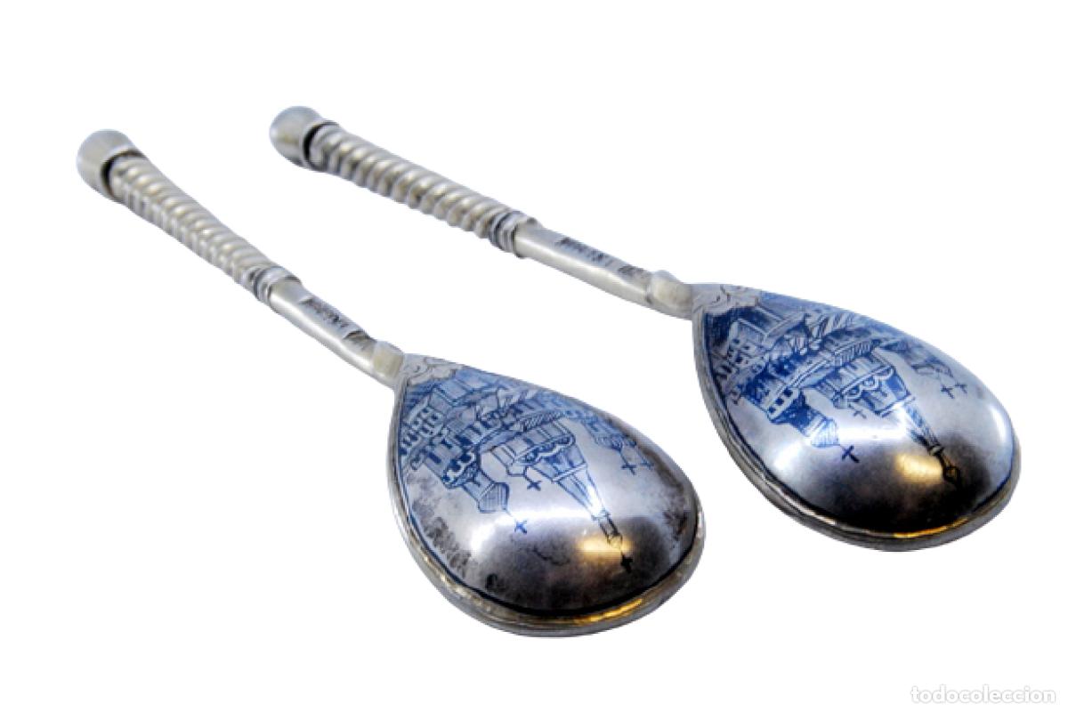Antiquit&auml;ten: 2 cucharas de postre de plata