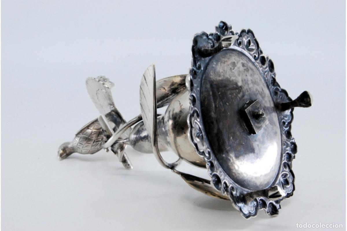 Antig&uuml;edades: Palillero de plata - Pavo real - Foto 3