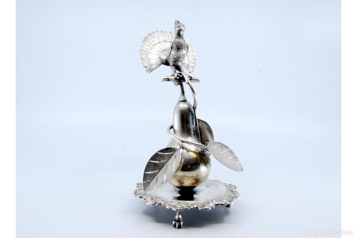 Antig&uuml;edades: Palillero de plata - Pavo real - Foto 5