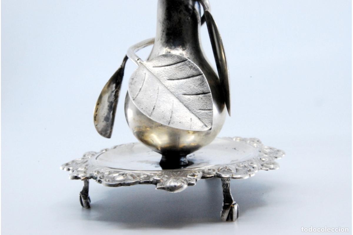 Antig&uuml;edades: Palillero de plata - Pavo real - Foto 9