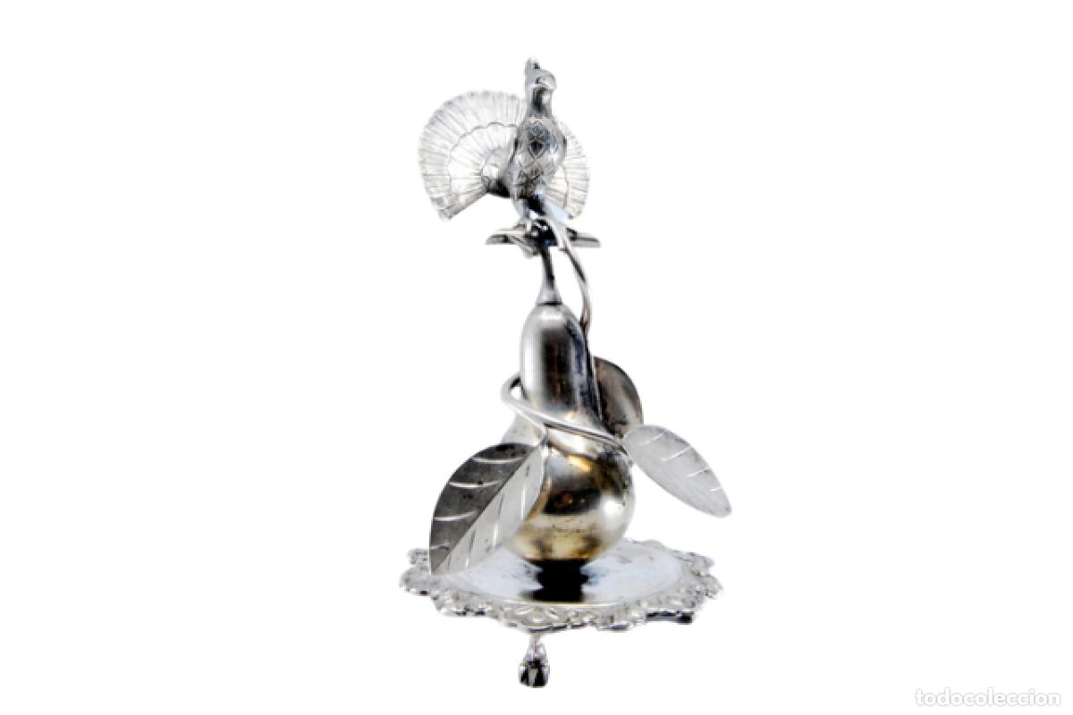 Antig&uuml;edades: Palillero de plata - Pavo real - Foto 1