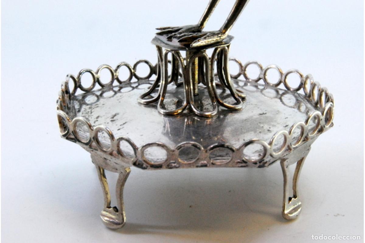 Antig&uuml;edades: Palillero de plata - Pavo real - Foto 3