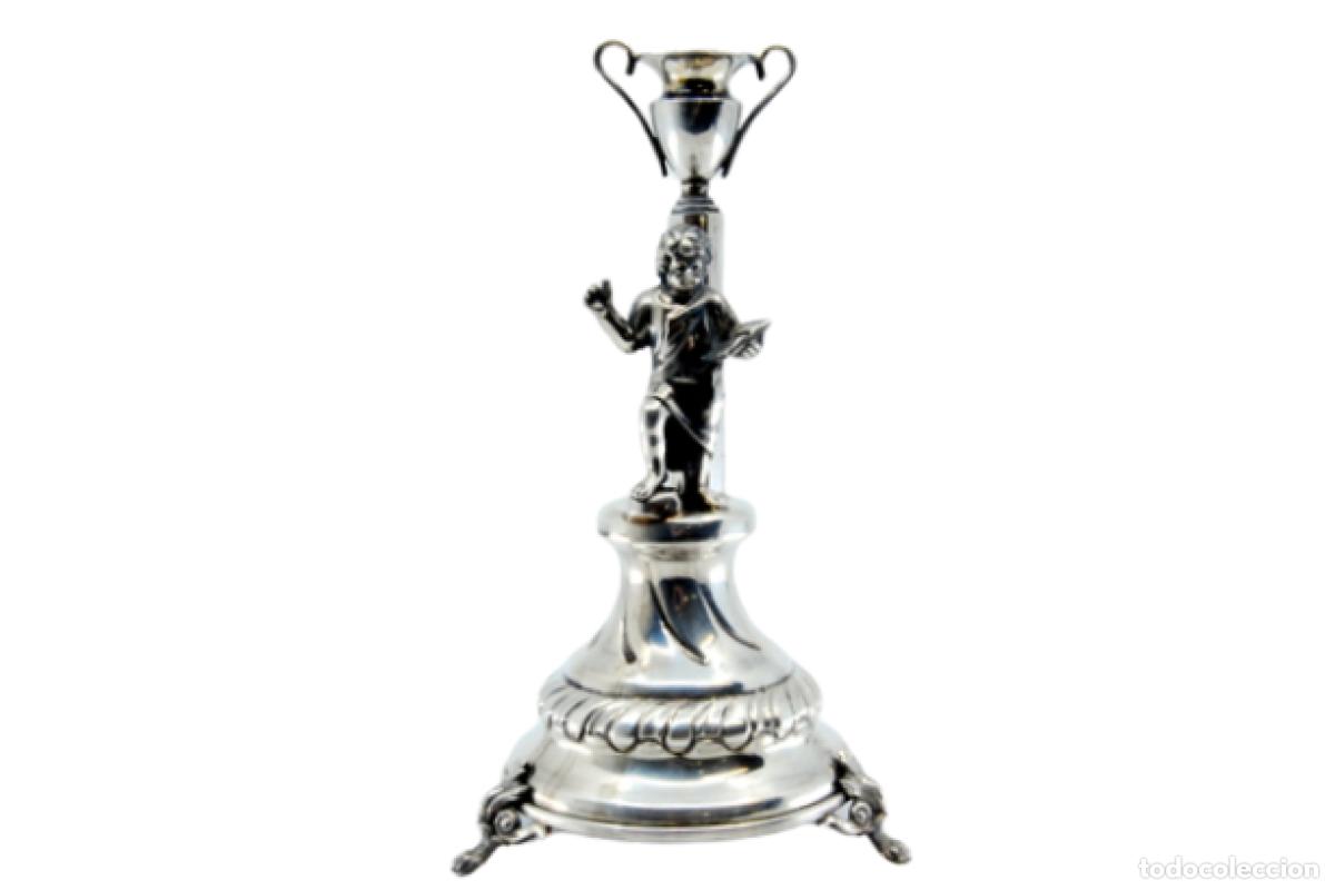Antiques: Palillero de plata - Ni&ntilde;o leyendo