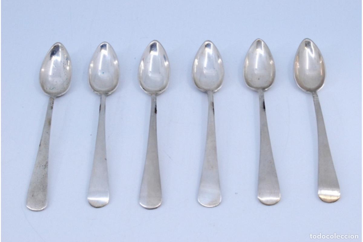 Antig&uuml;edades: Juego de 6 cucharillas de plata - Foto 2